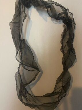 Black Sheer Ruffled Women’s Scarf - Lightweight Fashion Wrap